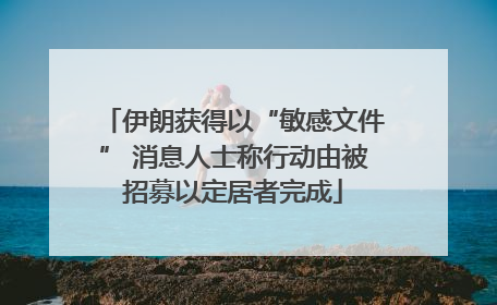 伊朗获得以“敏感文件” 消息人士称行动由被招募以定居者完成